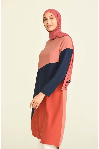 sefamerve Viscose Tunic 6447-04 - Τριών τεμαχίων, Λεπτομέρεια από κέλυφος κρεμμυδιού