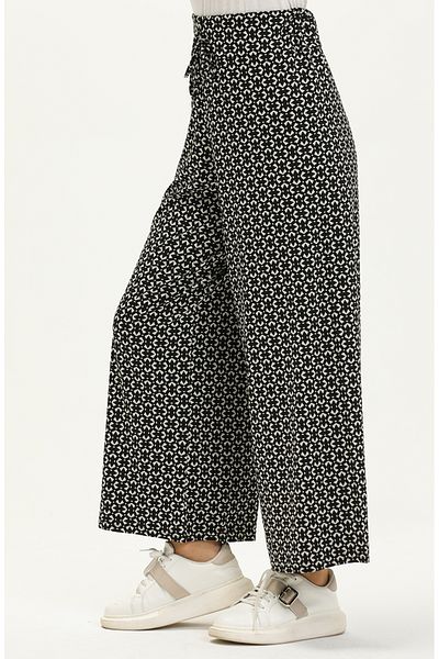 sefamerve Pantaloni din viscoză 1027c-01 Negri