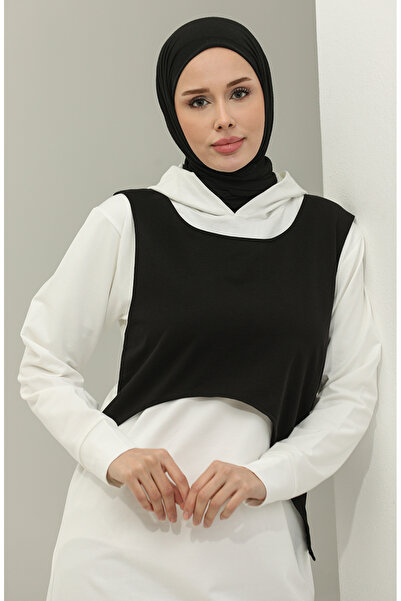 sefamerve Φούτερ με μαύρη κουκούλα εκρού - 23109-01