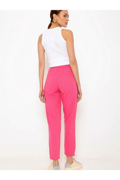 Coral Fuchsia Tasseled Trousers