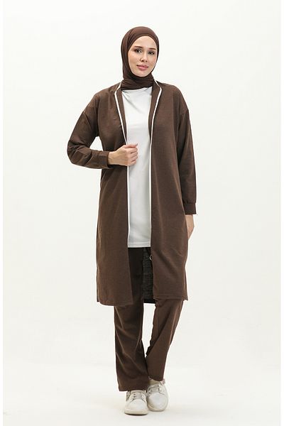 sefamerve Σετ φόρμας 3044-14 Model Brown με φερμουάρ