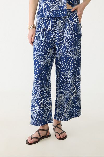 Stradivarius Flowing printed linen blend culottes