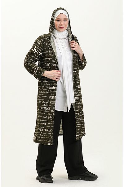 sefamerve Καπάκι μεγάλου μεγέθους με κουκούλα Khaki - 4707-04