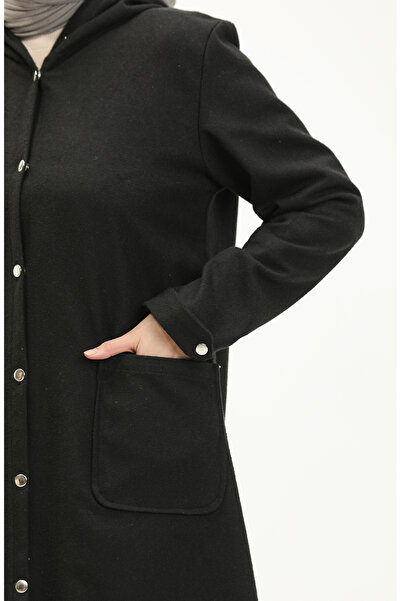 sefamerve Μαύρο καπέλο με κουκούλα - 1691-07