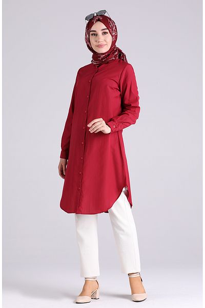 sefamerve Τουνίκ Judge Collar 6475-07 Claret Red
