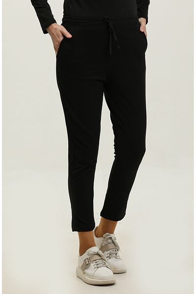 sefamerve Black Scuba Crepe Classic Trousers - 0319-01