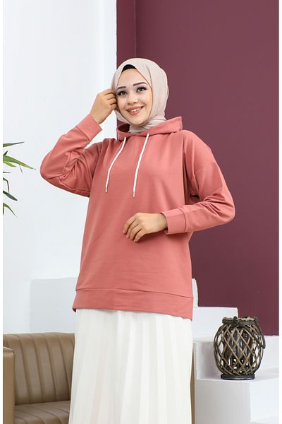 sefamerve Φούτερ Dusty Rose Hooded - 23002-08
