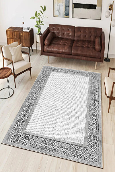 Hülya Home Salon Halısı Geometrik İskandinav Eskitmeli Dijital Baskı Yıkanabi...