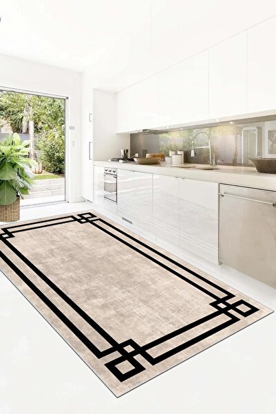 df home Kesme mutfak halısı Desenli Dijital Baskı Yıkanabilir Kaymaz Taban  İ...