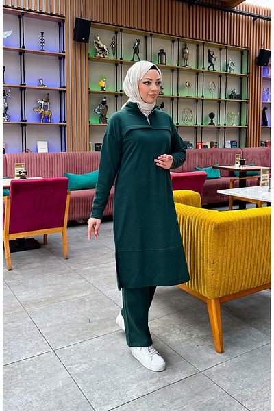 sefamerve Σετ αθλητικής φόρμας Emerald Green - δύο κλωστές, φερμουάρ, 3062-13