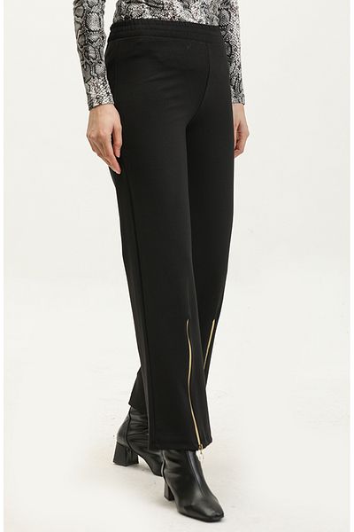 sefamerve Pantaloni negri cu fermoar - Model 2003-01