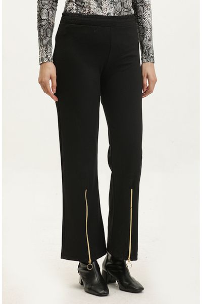 sefamerve Pantaloni negri cu fermoar - Model 2003-01