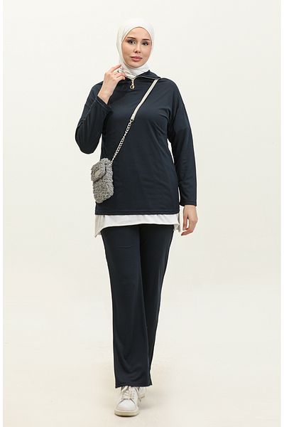 sefamerve Σετ φόρμας Navy Blue με φερμουάρ - 2146-07