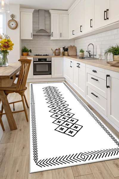 Evimle Makinede yıkanabilir kaymaz taban leke tutmaz mutfak halısı salon halı...