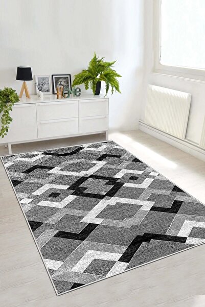 df home Kesme Halı Desenli Dijital Baskı Yıkanabilir Kaymaz Taban İnce Salon ...