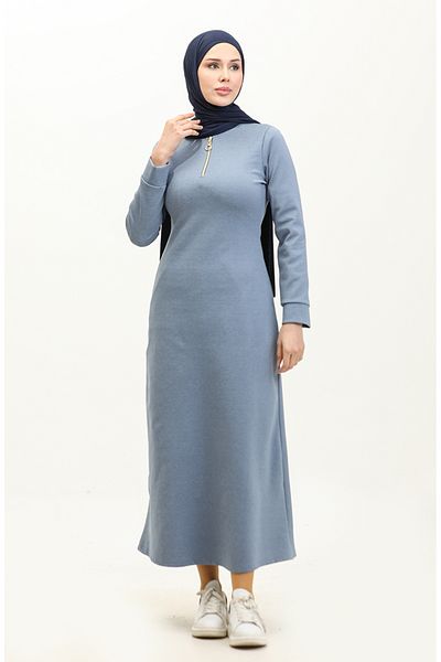 sefamerve Rochie albastră cu fermoar - 2149C-01
