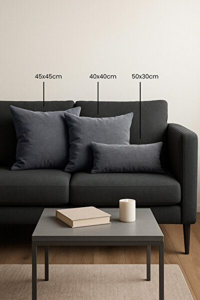 Gauze Fabric Design Pernă gri din seria Velvet, husă de pernă