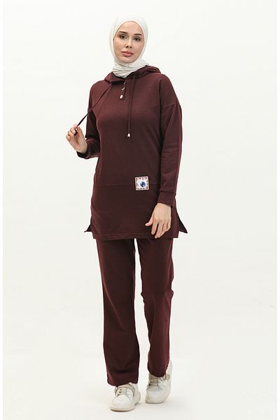 sefamerve Σετ φόρμας 3036-12 Plum Hooded