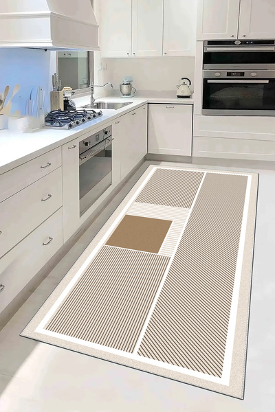 Evimle Makinede yıkanabilir kaymaz taban leke tutmaz mutfak halısı salon halı...