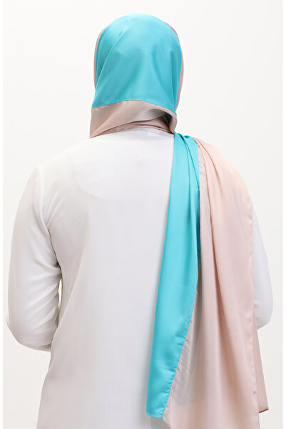 sefamerve Πέτρινο Μπλε Τρίχρωμο Σάλι Karaca 81049-18