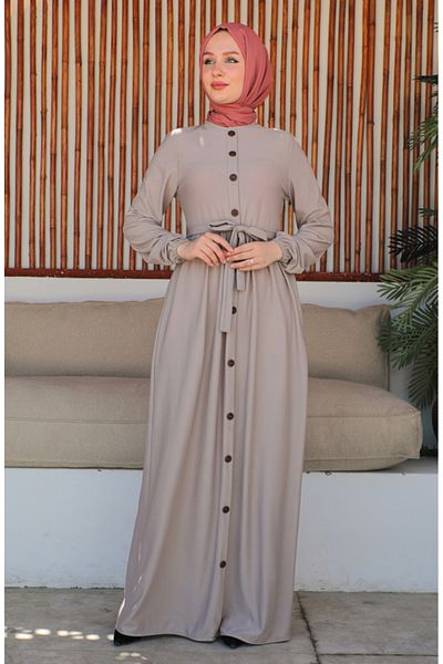 sefamerve Φόρεμα Mink Belted - Button Detailed 7878-01