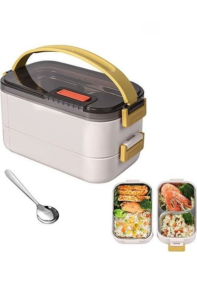 COOYA Lunch Box,Reusable Handheld Portable 2 Layers Meal Box,1200ml Leakproof,Microwave Dishwasher Safe