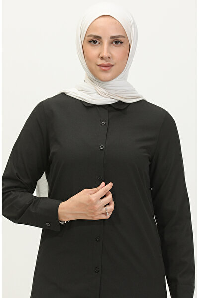 sefamerve Black Buttoned Tunic - 6111-08 Model