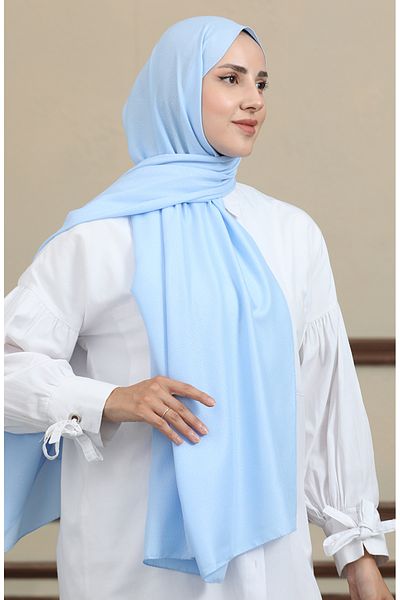 sefamerve Σάλι Madame Mary Baklava Jacquard 19087-07 Baby Blue