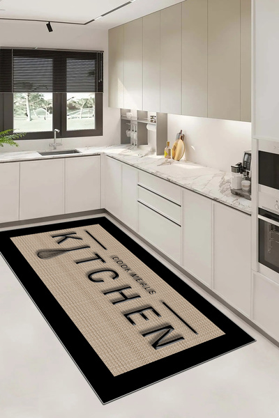 UZZA Salon Halısı Geometrik İskandinav Eskitmeli Dijital Baskı Yıkanabilir Ka...