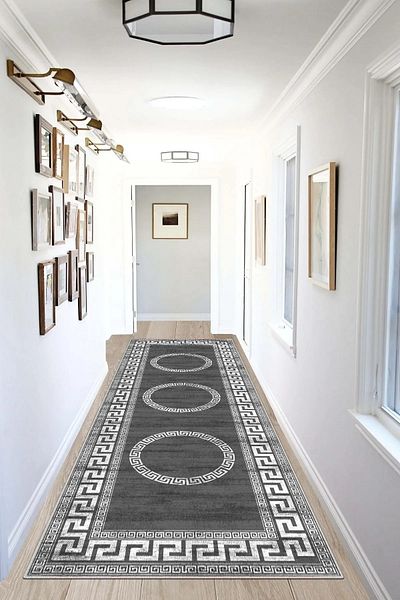Hülya Home Digital Printed Cutting Runner - Washable Non-Slip Base, Entrance Carpet 3267