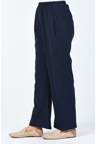 Afilva Şile Bezi Wide Leg Trousers 0021-03 Navy Blue