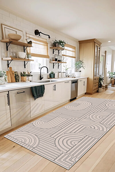 Evimle Makinede yıkanabilir kaymaz taban leke tutmaz mutfak halısı salon halı...