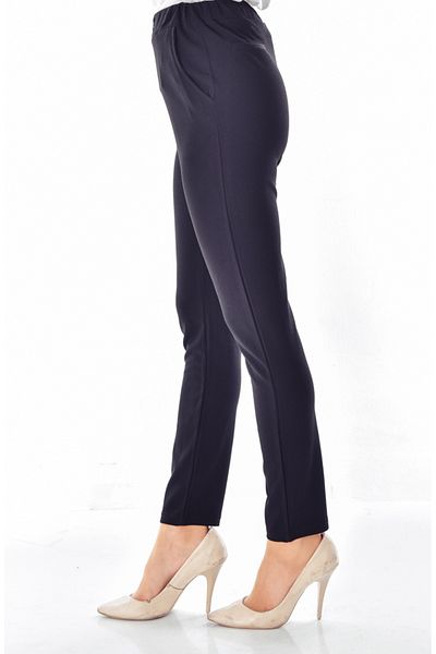 sefamerve Black Elastic Waist Trousers - 1030-02 Model