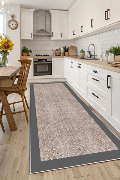 Evimle Makinede yıkanabilir kaymaz taban leke tutmaz mutfak halısı salon halı...