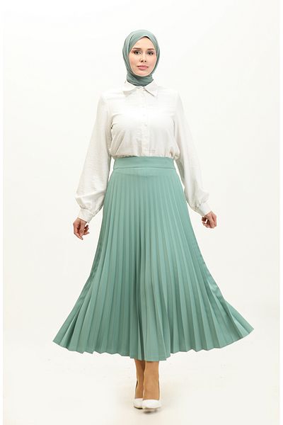 sefamerve Φούστα Aqua Green Pleated - 2249-06