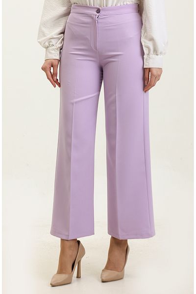 sefamerve Pantaloni liliac cu picioare late - Model 1149-06