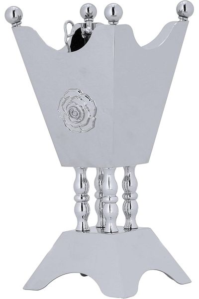 ALSAIF Al Saif Stainless Steel Incense Burner, Ideal For Homes, Offices, And Hotels, Chrome