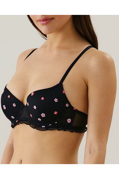 Undiz Push-up bra in tulle with embroidery