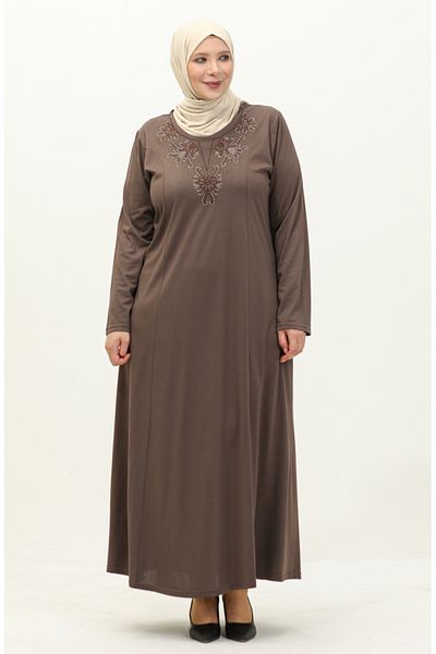 sefamerve Φόρεμα με κέντημα βιζόν Plus Size - 4952-05