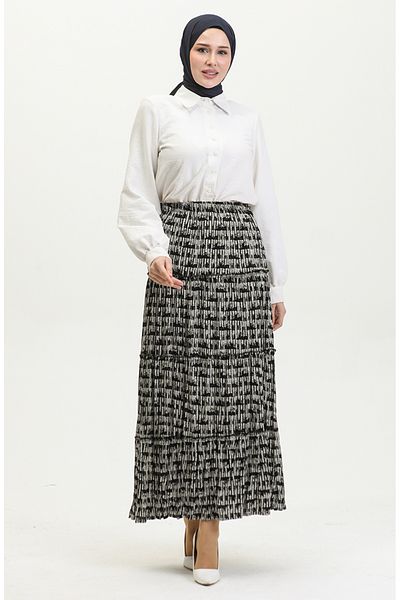 sefamerve Fusta Viscoza Almila 3161-03 Neagra - Model Gypsy