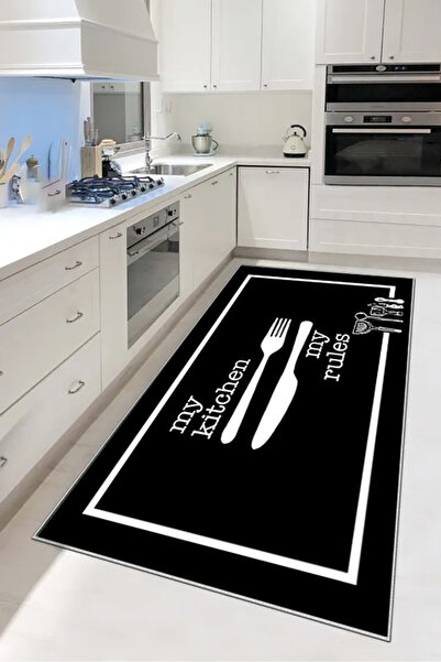 df home Kesme mutfak halısı Desenli Dijital Baskı Yıkanabilir Kaymaz Taban  İ...