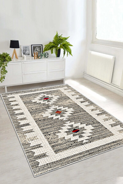 df home Kesme Halı Desenli Dijital Baskı Yıkanabilir Kaymaz Taban İnce Salon ...