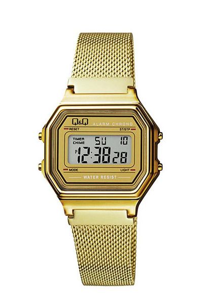 Q&Q Qq M173J026Y Women's Gold Watch with Straw Cord