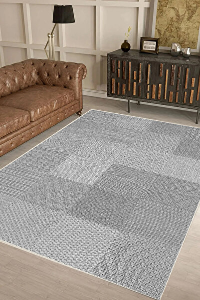 df home Salon Halısı Geometrik İskandinav Toz Tutmaz Dijital Baskı Yıkanabili...