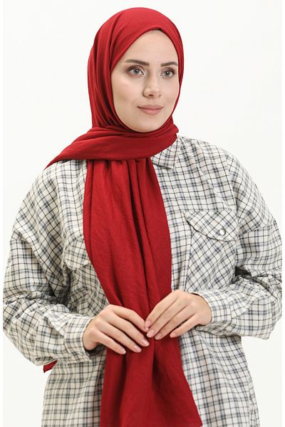 sefamerve Claret Red Soft Cotton Shawl - Μοντέλο 2000-12