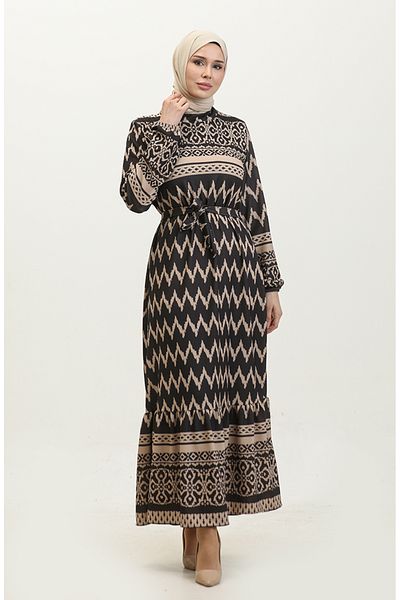sefamerve Rochie cu model nurcă neagră - 0367-01