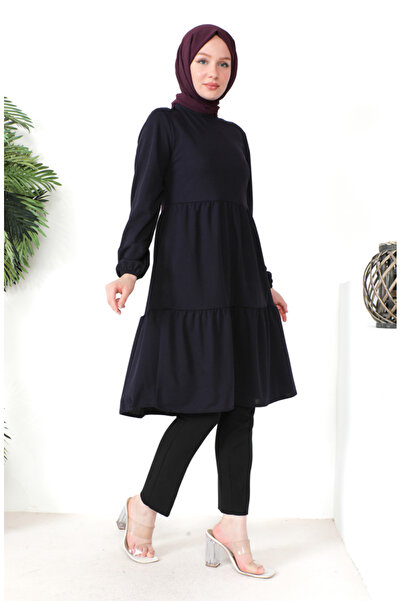 sefamerve Büzgülü Tunik 0699-10 Mor