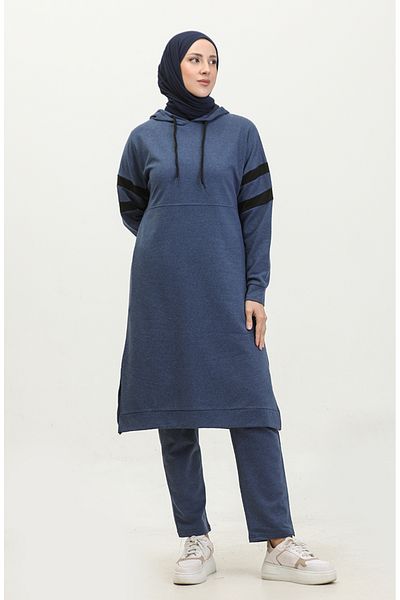 sefamerve Σετ αθλητικής φόρμας Indigo Hooded - 3025-02