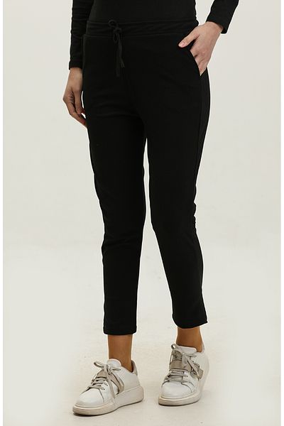 sefamerve Black Scuba Crepe Classic Trousers - 0319-01
