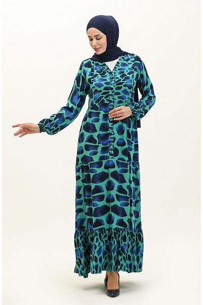 sefamerve Φόρεμα βισκόζης Green Saks - 0146-03